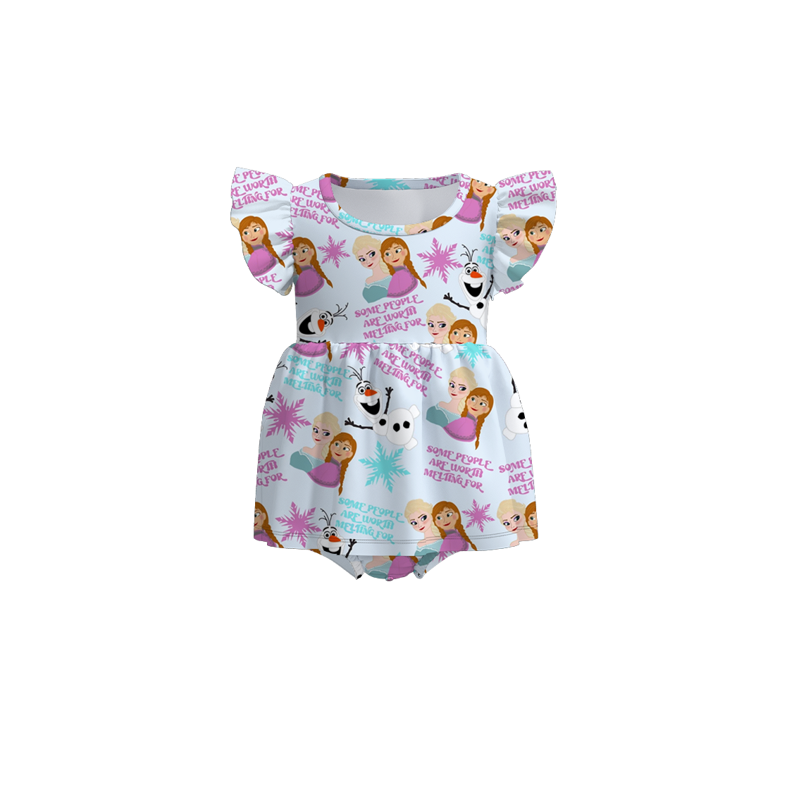 （Pre Order）Baby Girls Summer Frozen Print Romper