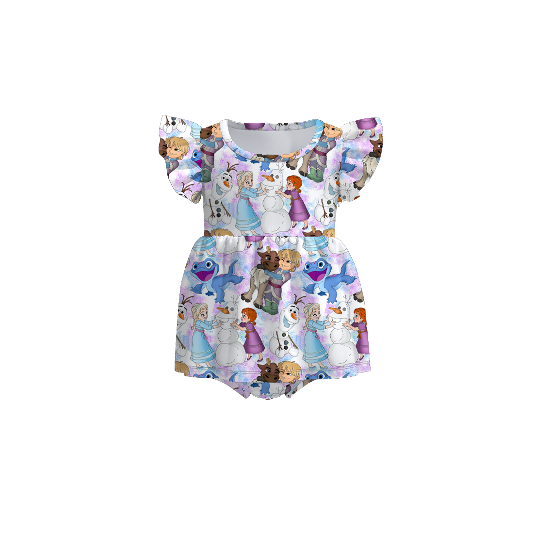 （Pre Order）Baby Girls Summer Frozen Print Romper