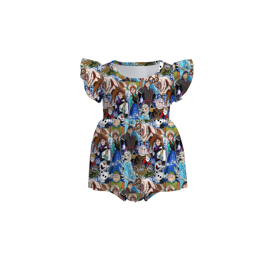 （Pre Order）Baby Girls Summer Frozen Print Romper