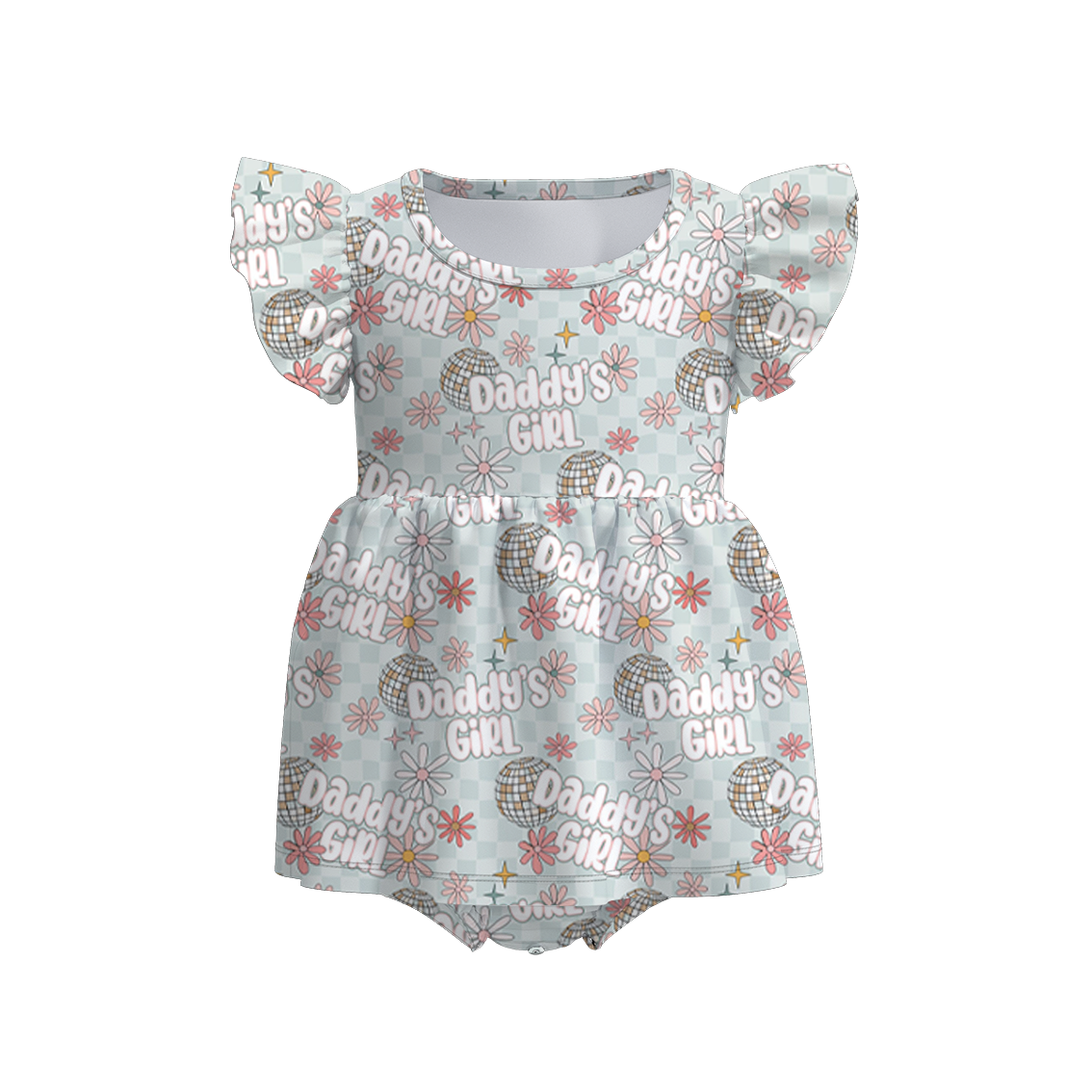 （Pre Order）Baby Girls Father's Day Print Bubbles Romper