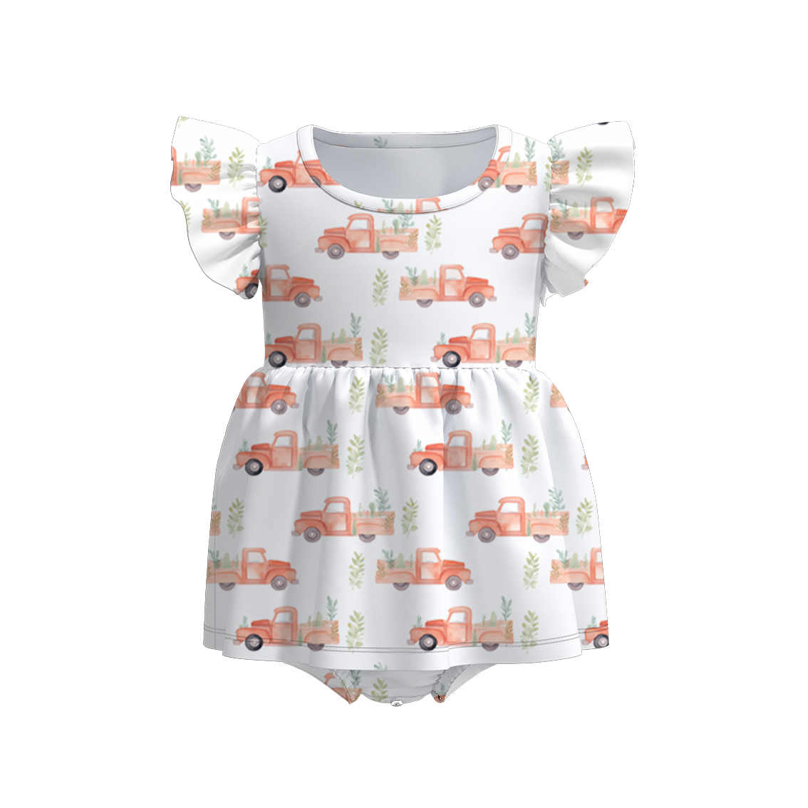 （Pre Order）Baby Girls Father's Day Print Bubbles Romper