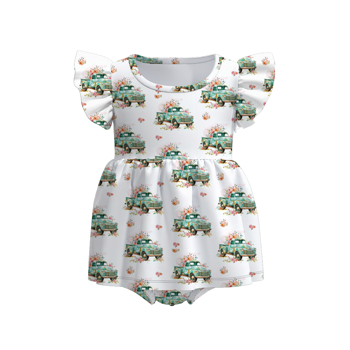 （Pre Order）Baby Girls Father's Day Print Bubbles Romper