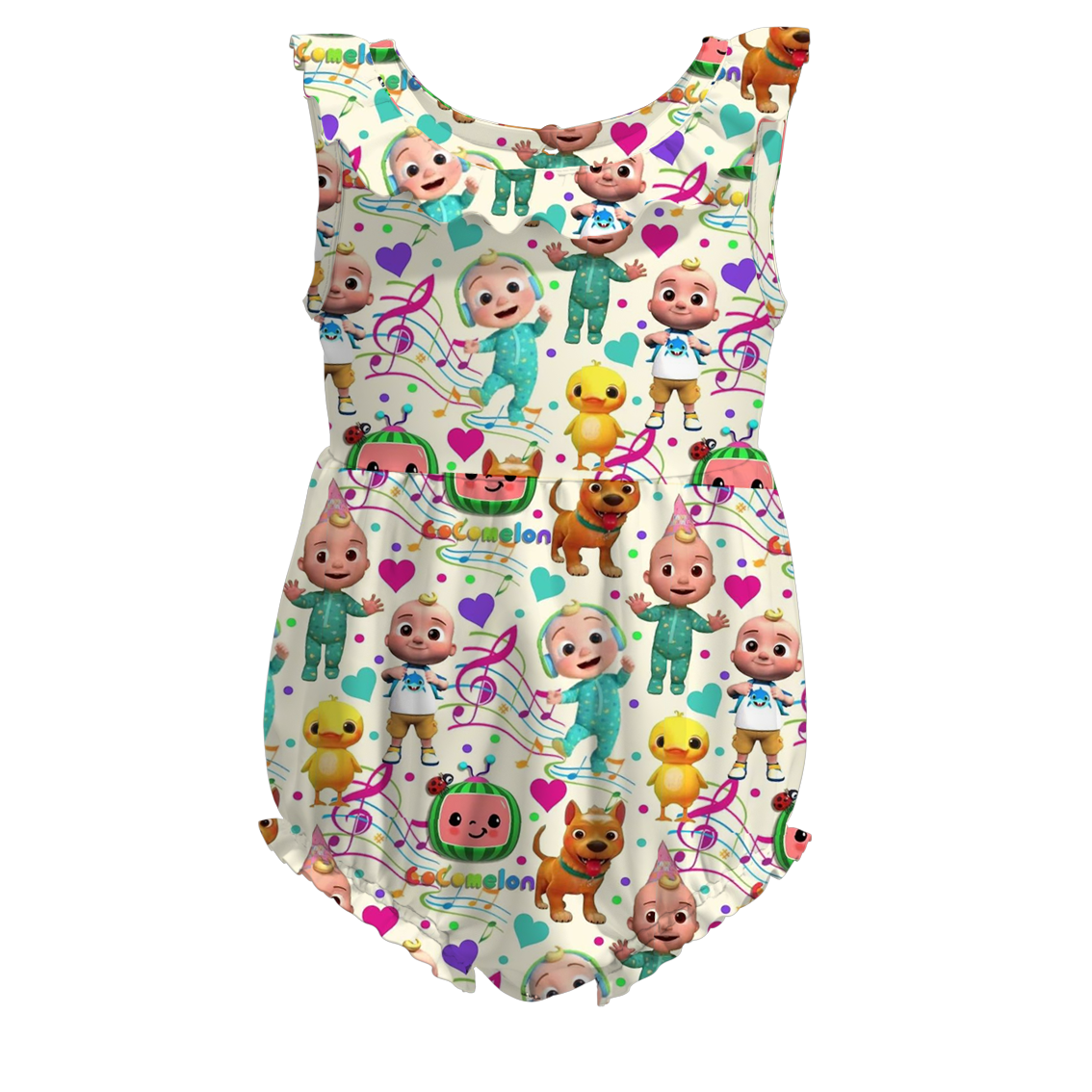 （Pre Order）Girls Summer Cute Cartoon Print Romper