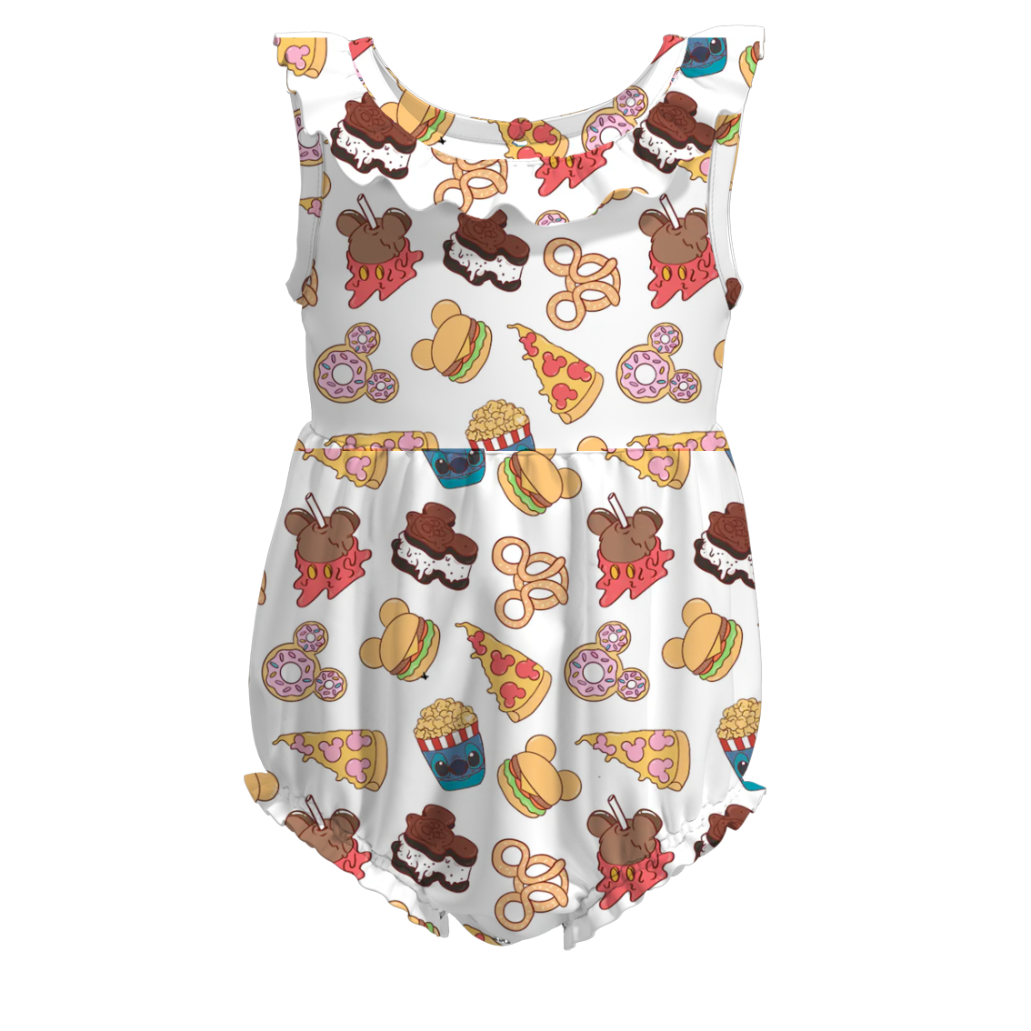 （Pre Order）Girls Summer Cute Cartoon Print Romper