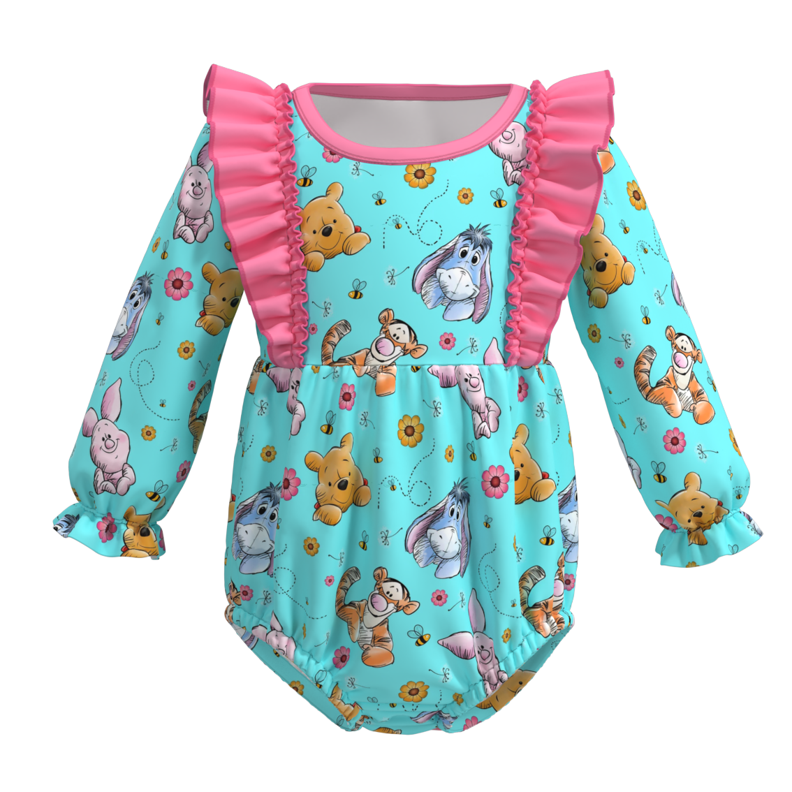 （Pre Orders）Baby Girls Cartoon Print Romper