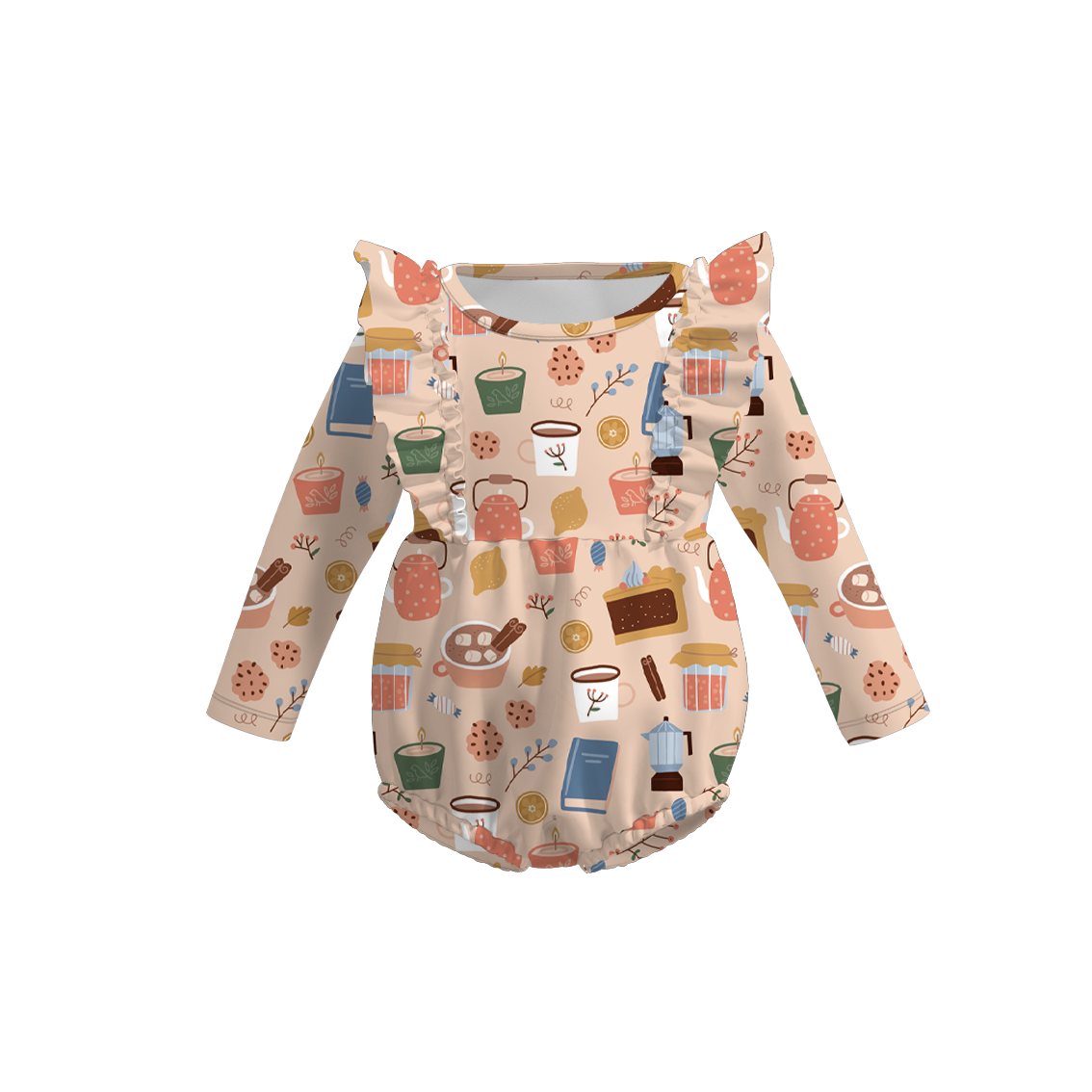 （Pre Order）Baby Girls Coffee Or Lattes Print Romper