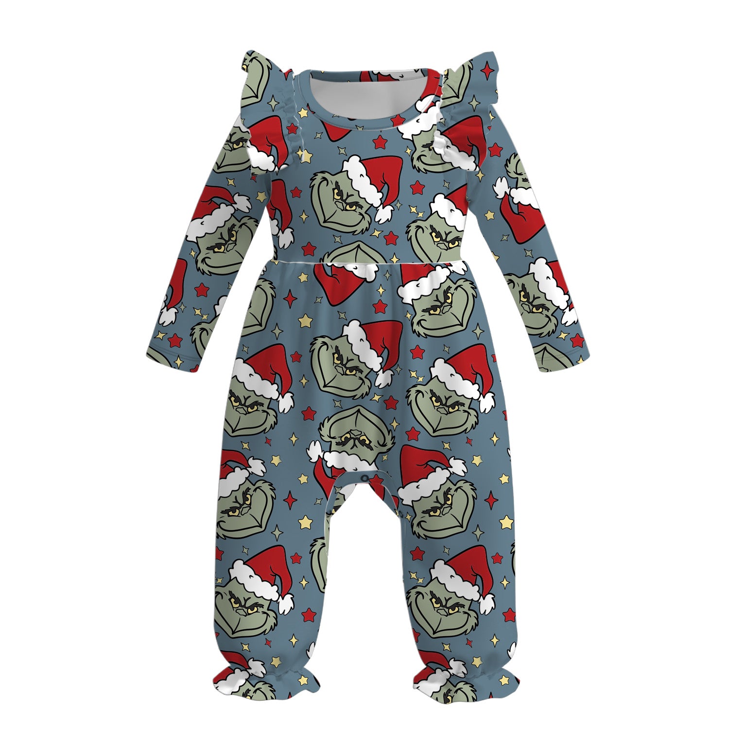 （Pre Order）Baby Girls Christmas Cartoon Print Romper