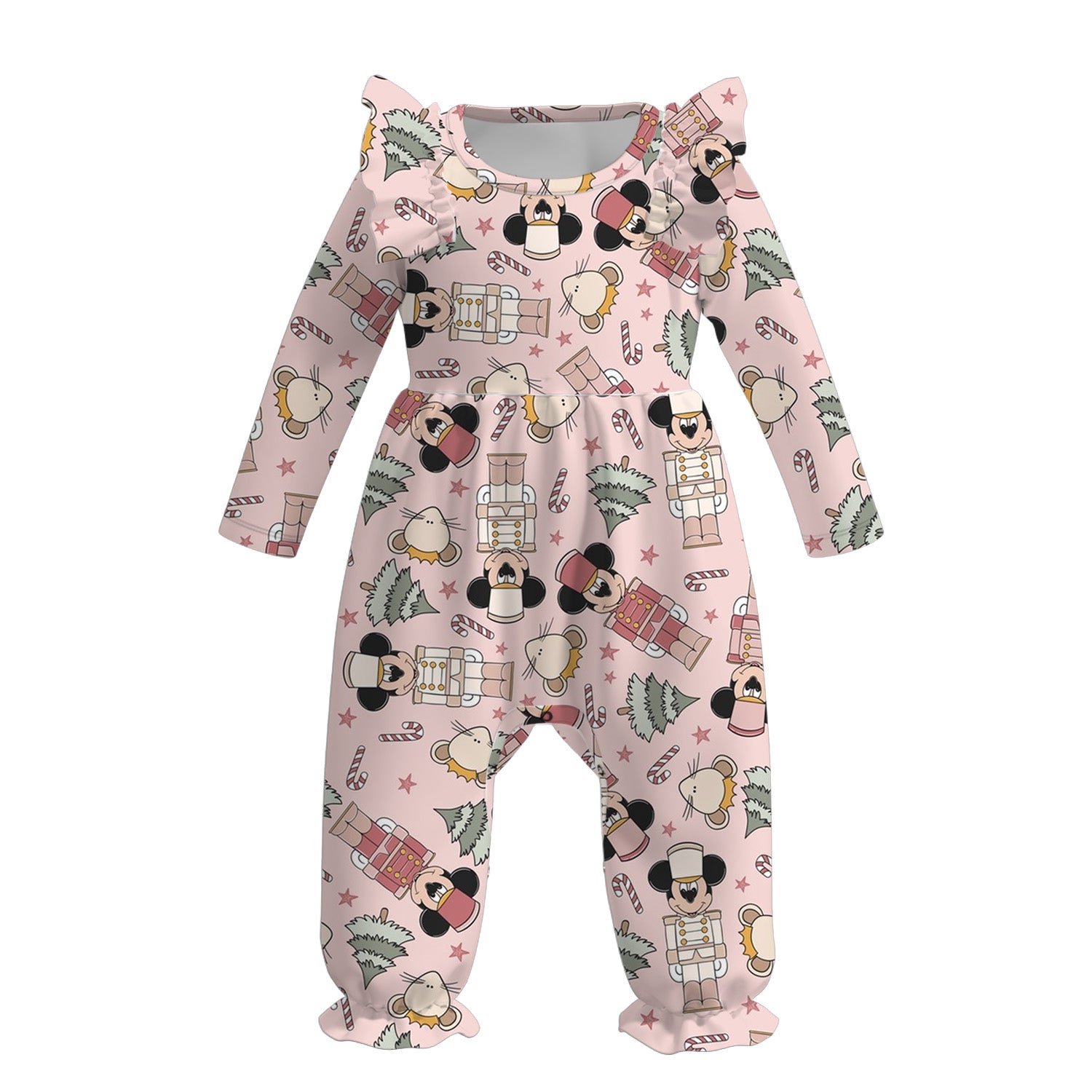 （Pre Order）Baby Girls Christmas Cartoon Print Romper