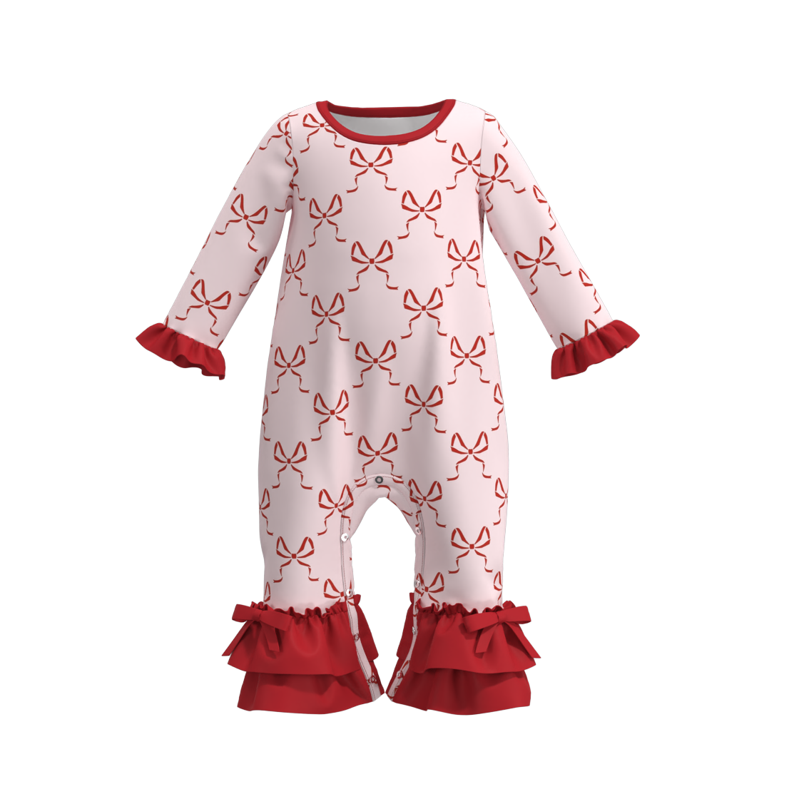 （Pre Order）Baby Girls Christmas Print Romper