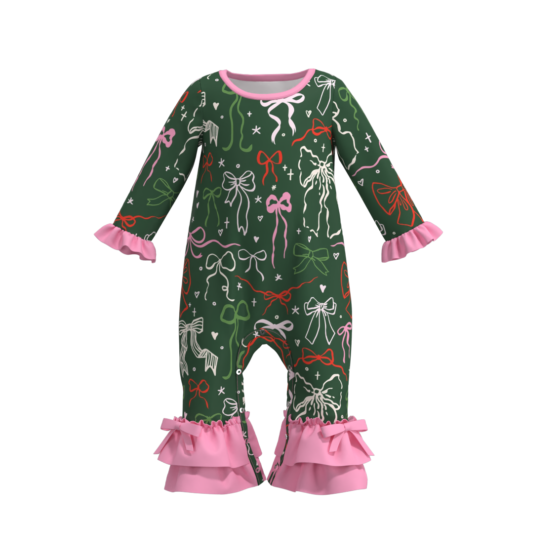 （Pre Order）Baby Girls Christmas Print Romper