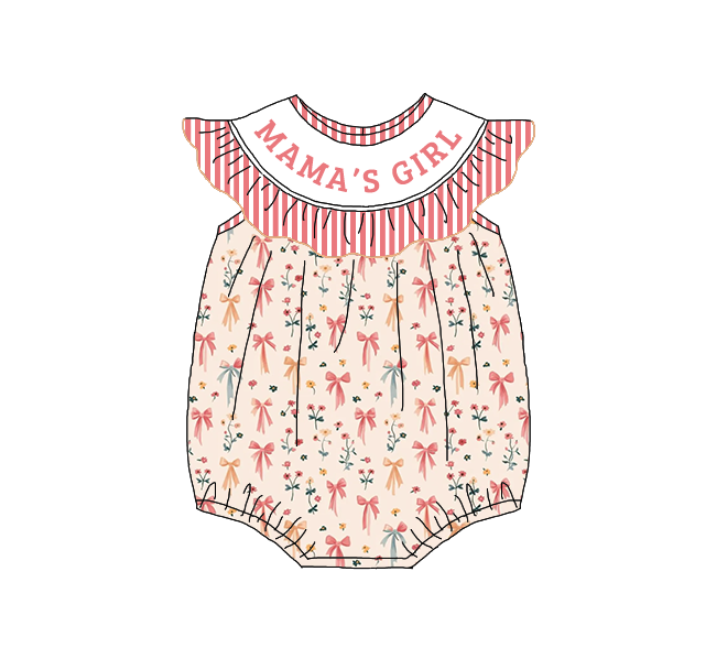 （Pre Order）Mommy and Me Spring ＆ Summer Embroidery Smocked Dress and Romper