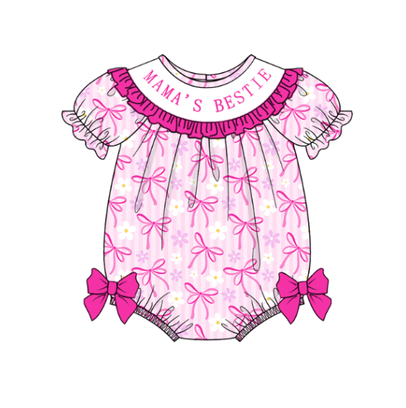 （Pre Order）Sisters Spring and Summer Embroidery Smocked Dress＆Romper