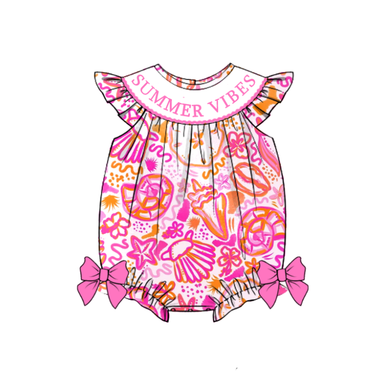 （Pre Order）Sisters Spring and Summer Embroidery Smocked Dress,Romper＆Shorts Set