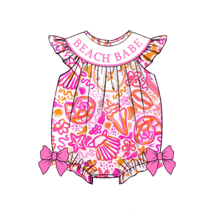 （Pre Order）Sisters Spring and Summer Embroidery Smocked Dress,Romper＆Shorts Set