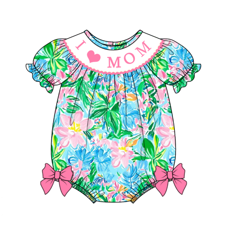 （Pre Order）Sisters Spring and Summer Embroidery Smocked Dress＆Romper