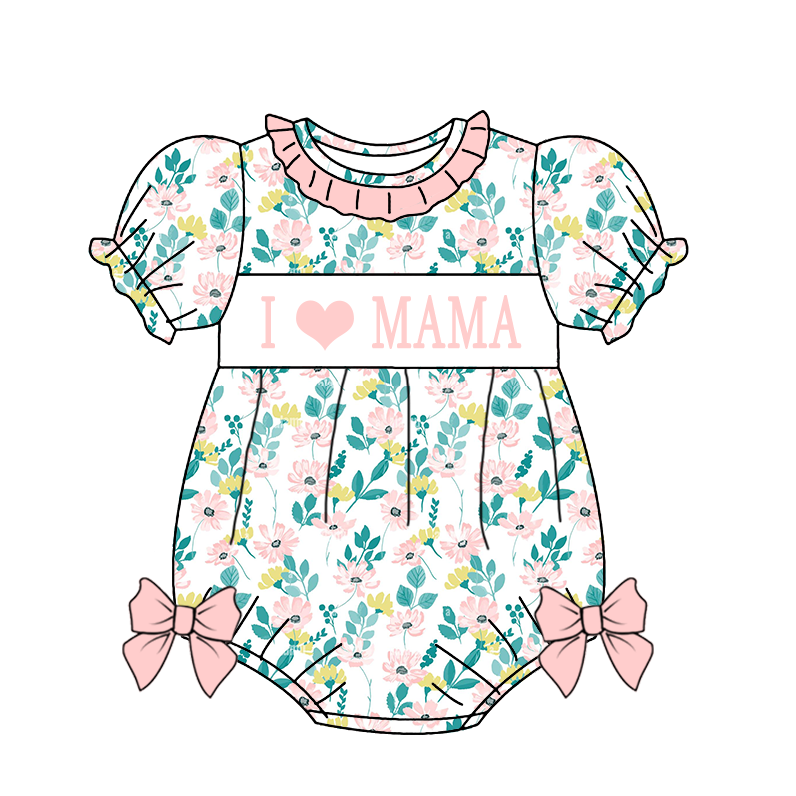 （Pre Order）Sibling Spring and Summer Embroidery Smocked Dress,Romper＆Shorts Set