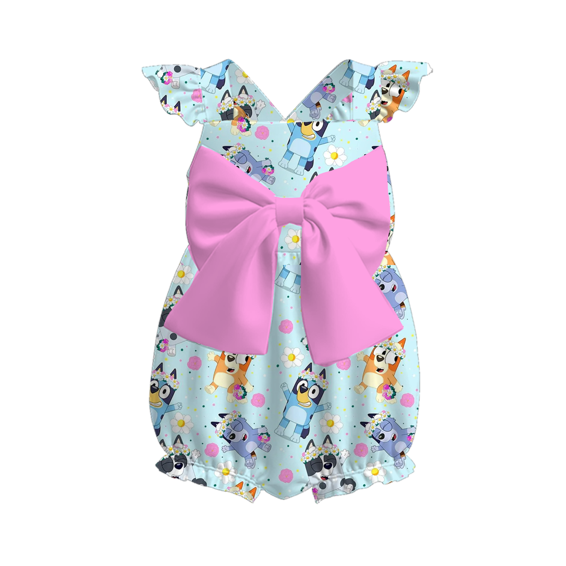 （Pre Order）Sisters Spring and Summer Cartoon Print Dress,Romper and Set