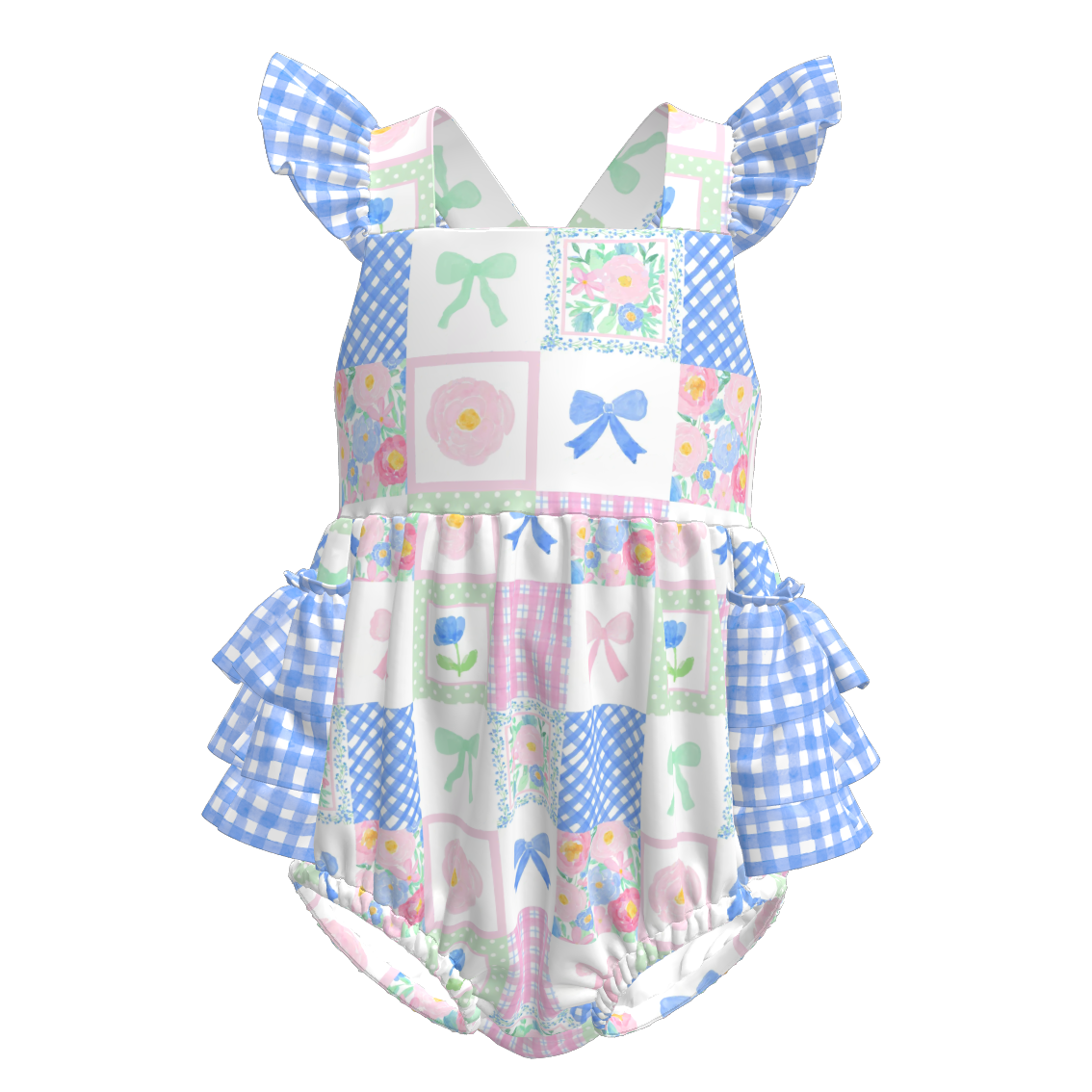 （Pre Order）Toddler Girls Spring and Summer Fruit＆Bow Print Romper