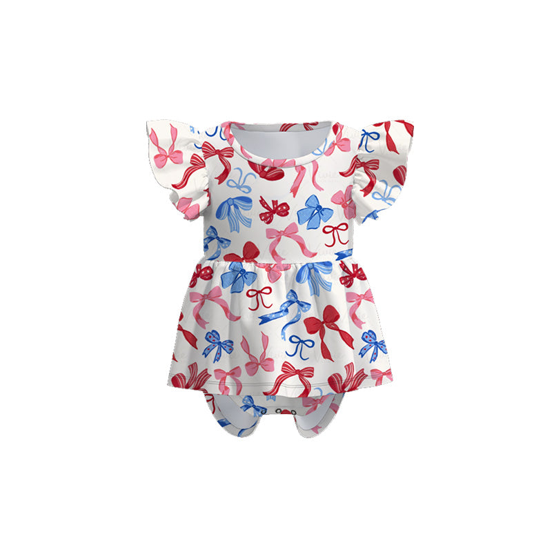 （Pre Order）Sibling Patriotic Print Dress,Romper and Set