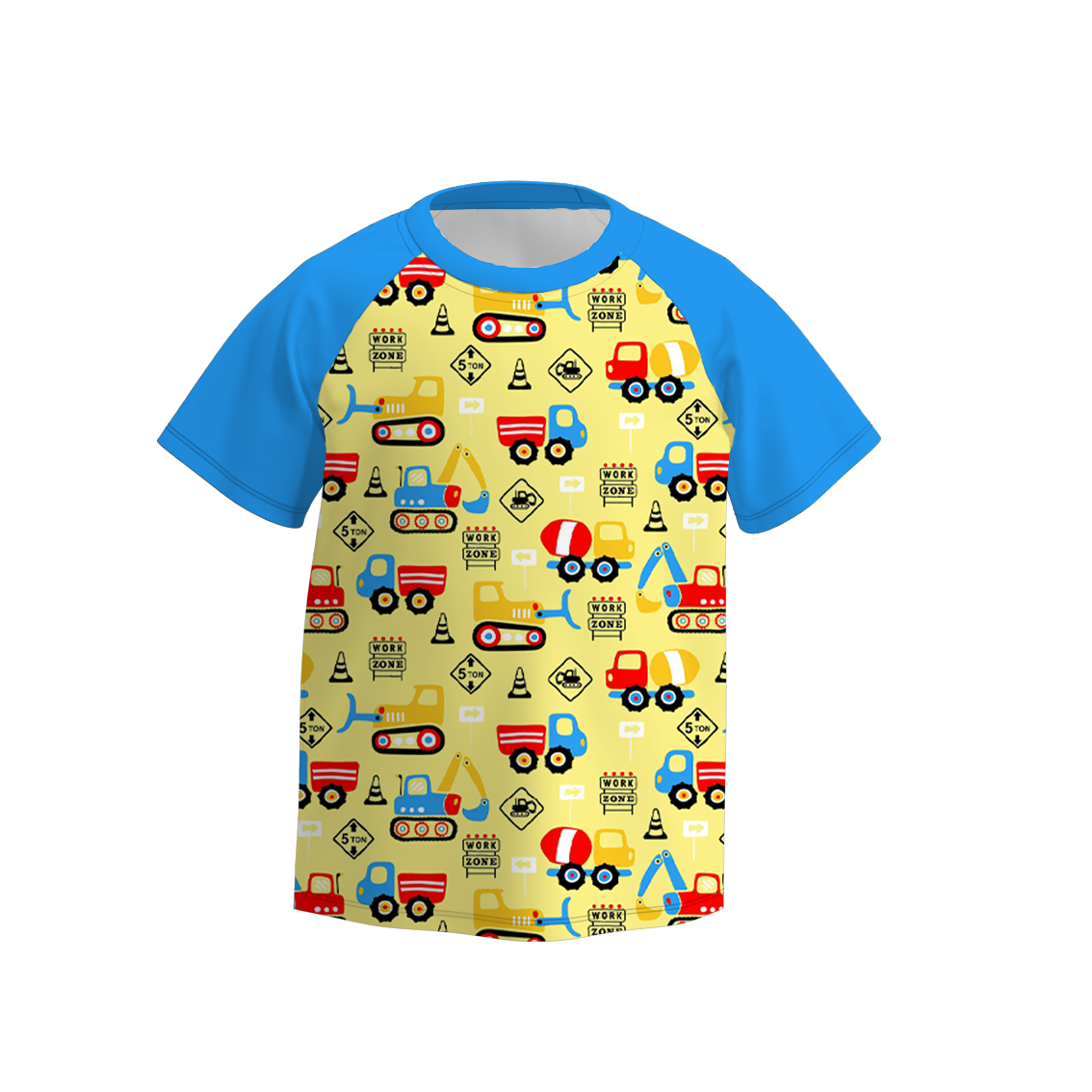 Boy's Digger Truck Print Raglans Top