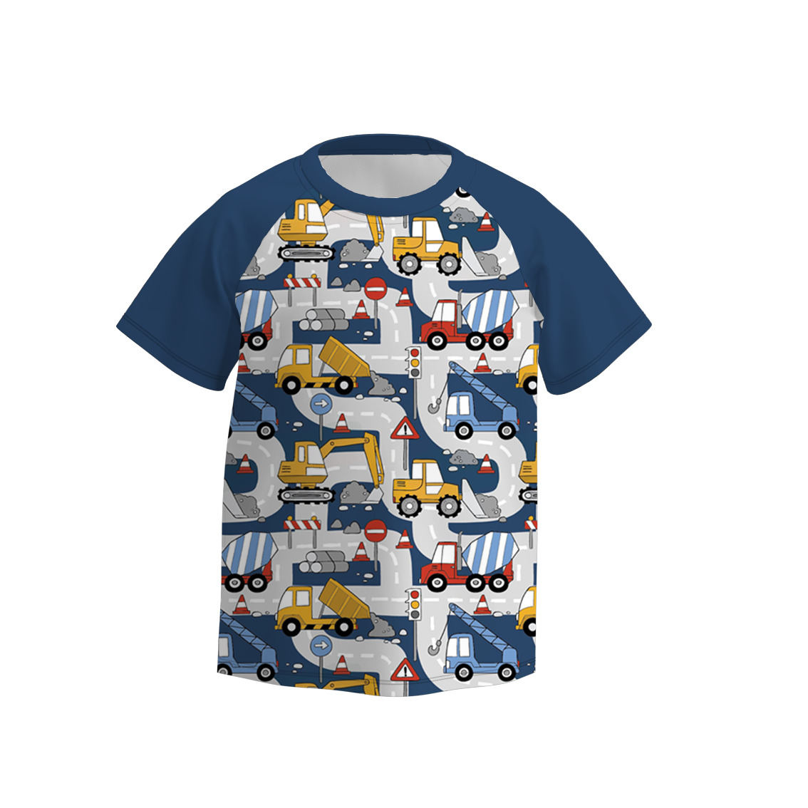 Boy's Digger Truck Print Raglans Top