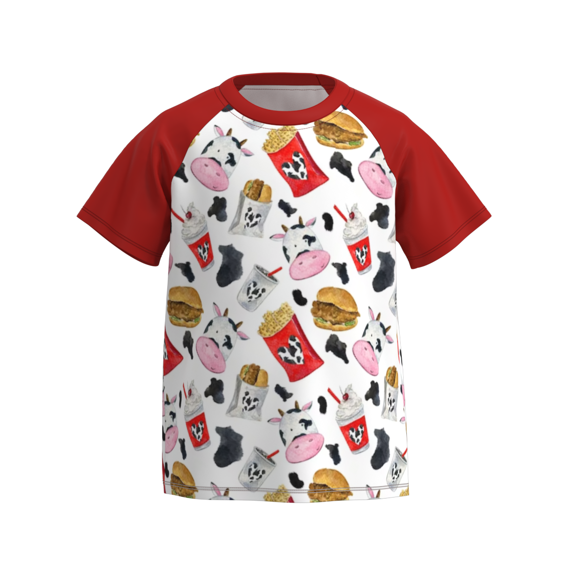 （Pre Order）Boy's Cow Disney Print Raglans Top