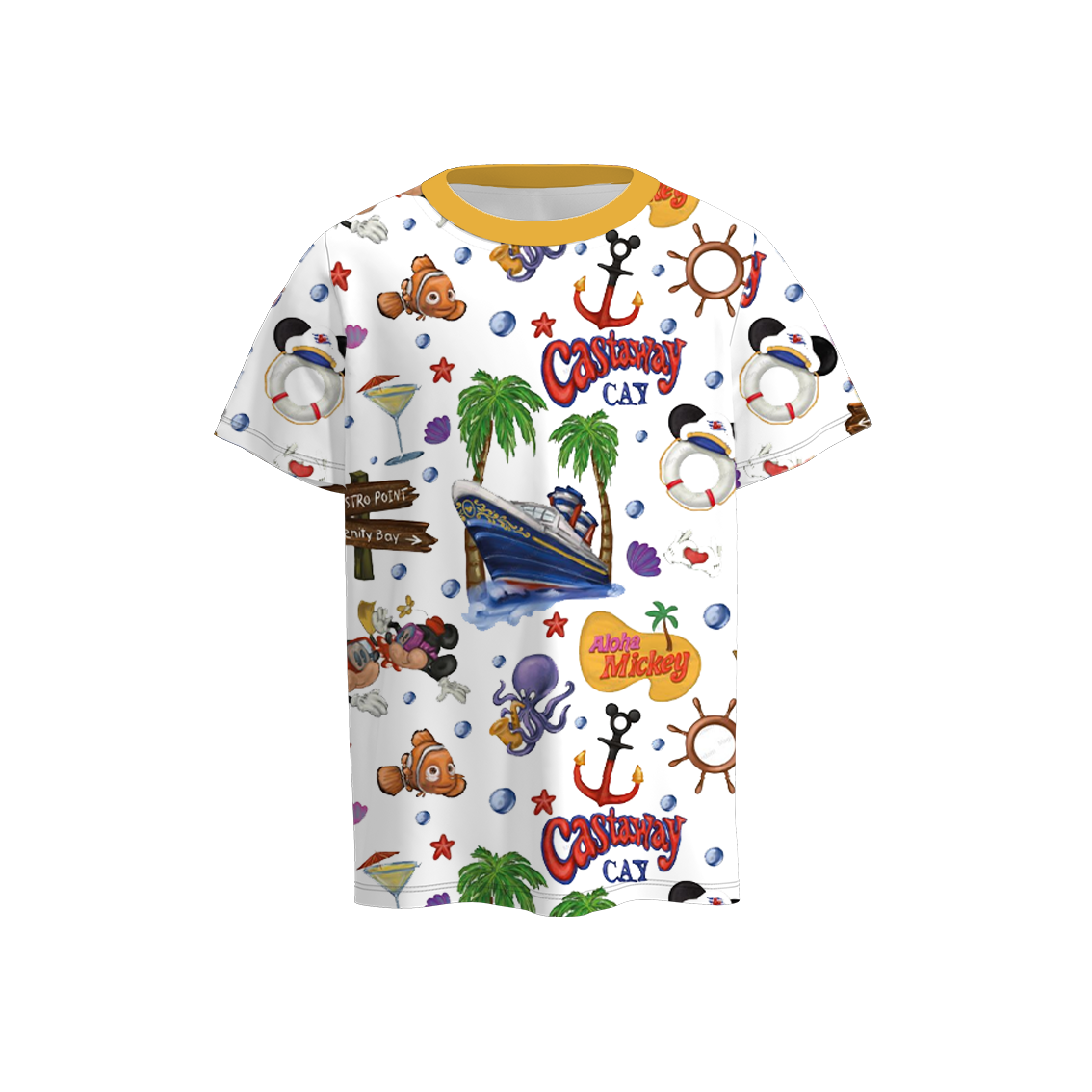 （Pre Order）Boys Summer Mickey Print Short Sleeves Top