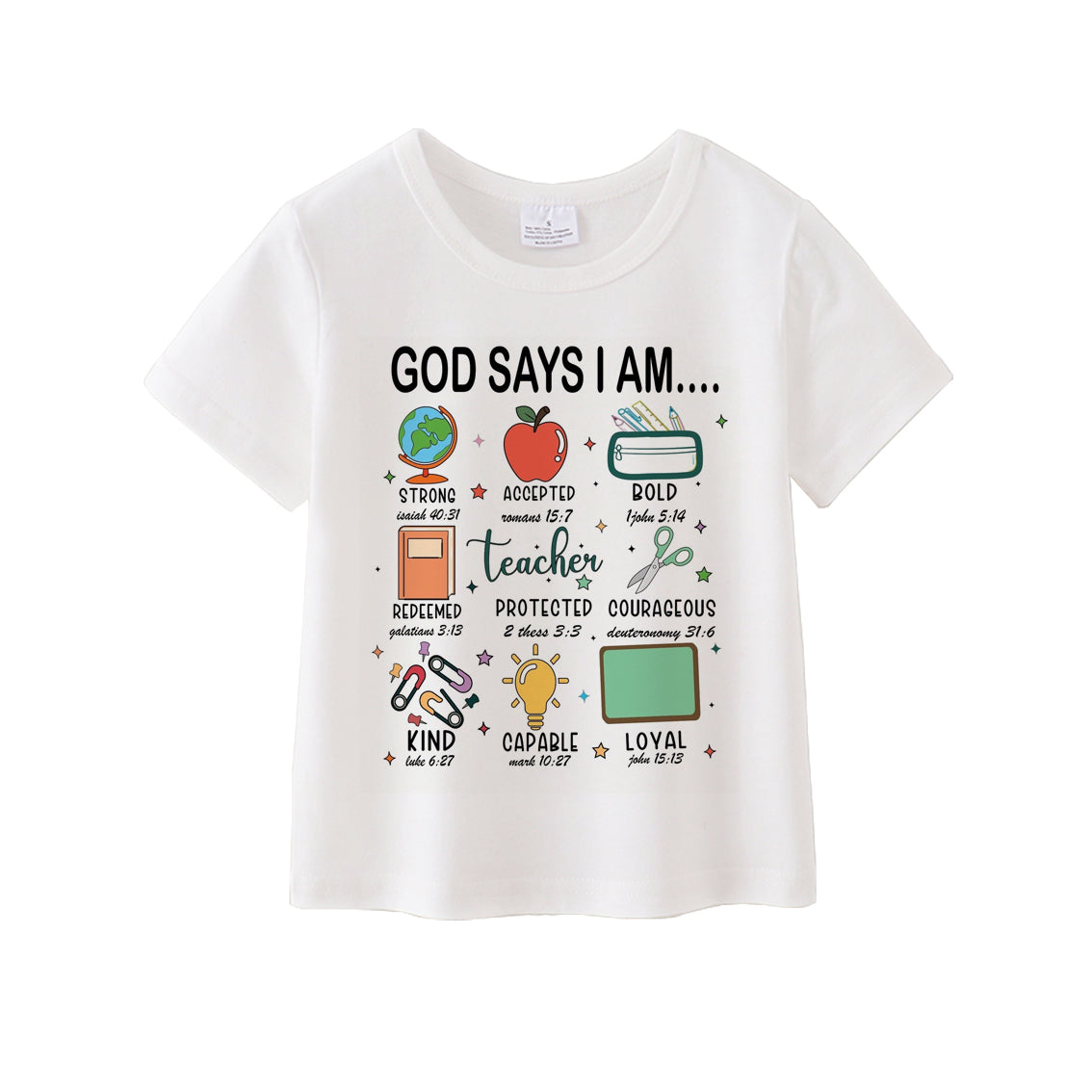 （Pre Order）Unisex God Say I Am Cotton White Top