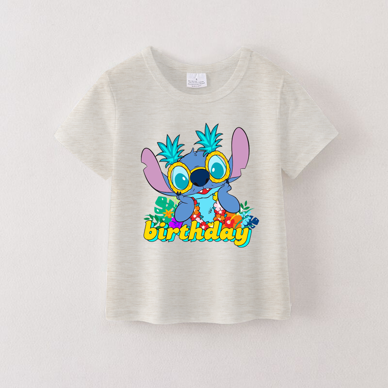 （Pre Order）Summer Girls Cotton Cartoon Print T-shirt