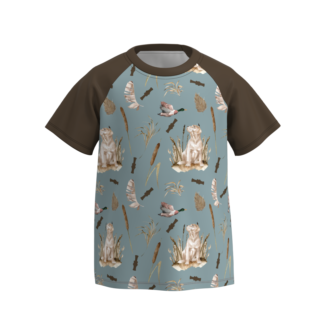 （Pre Order）Boys Summer Farm Print Raglan Shirt