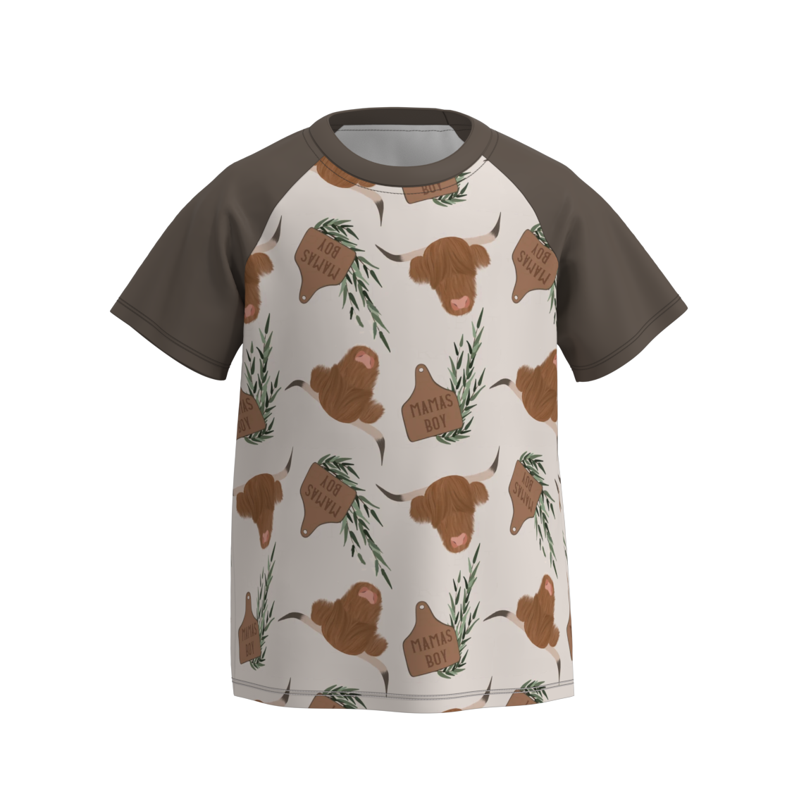 （Pre Order）Boys Summer Farm Print Raglan Shirt