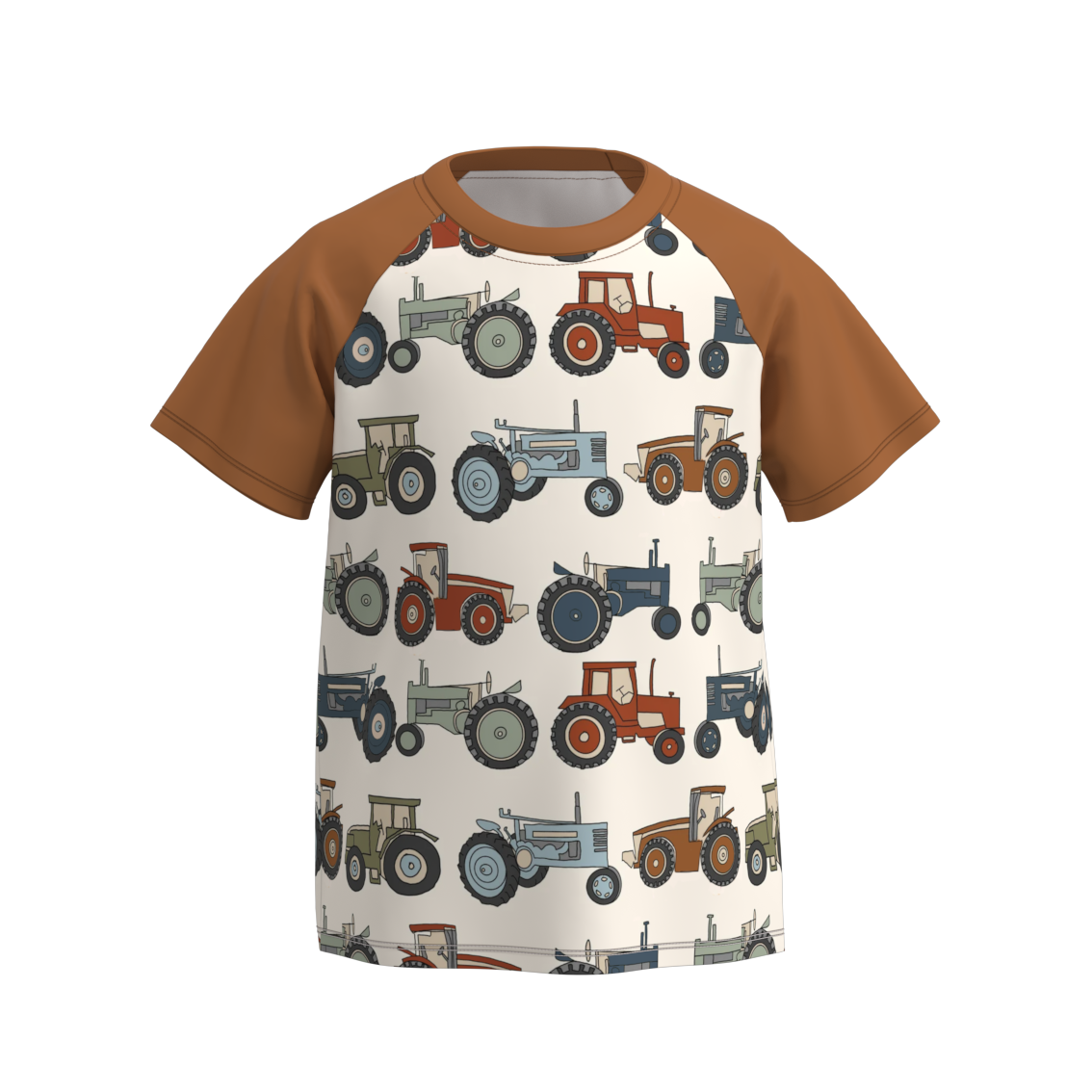 （Pre Order）Boys Summer Farm Print Raglan Shirt