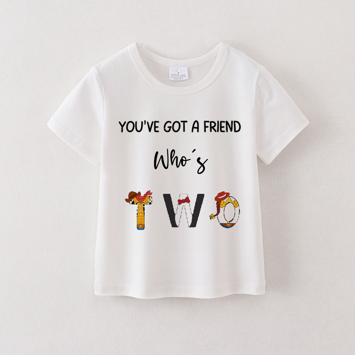 （Pre Order）Boys' Cotton Cartoon Print Birthday Letter Number T-Shirt