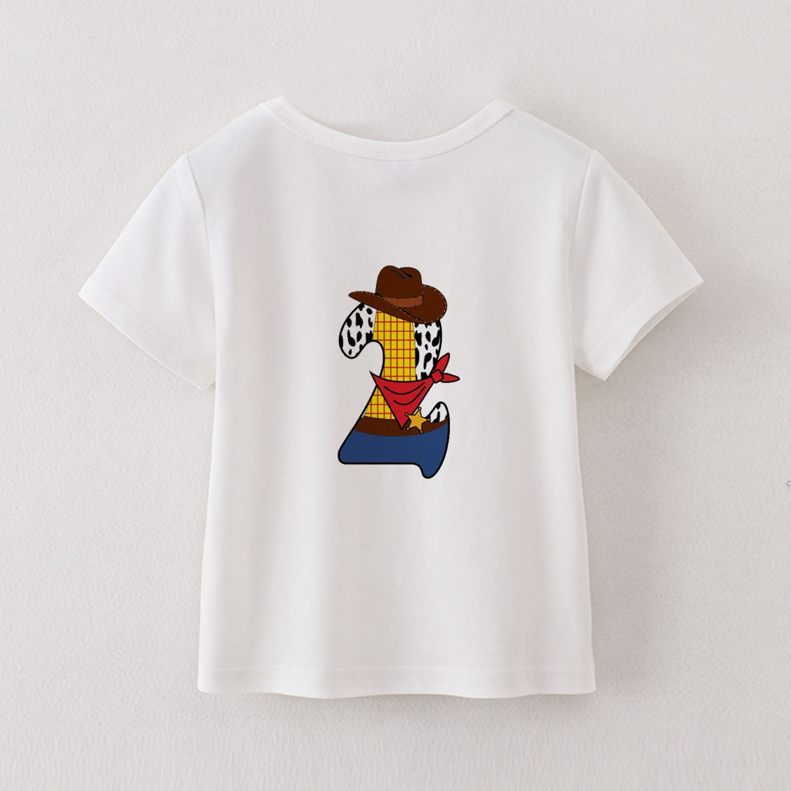 （Pre Order）Boys' Cotton Cartoon Print Birthday Letter Number T-Shirt