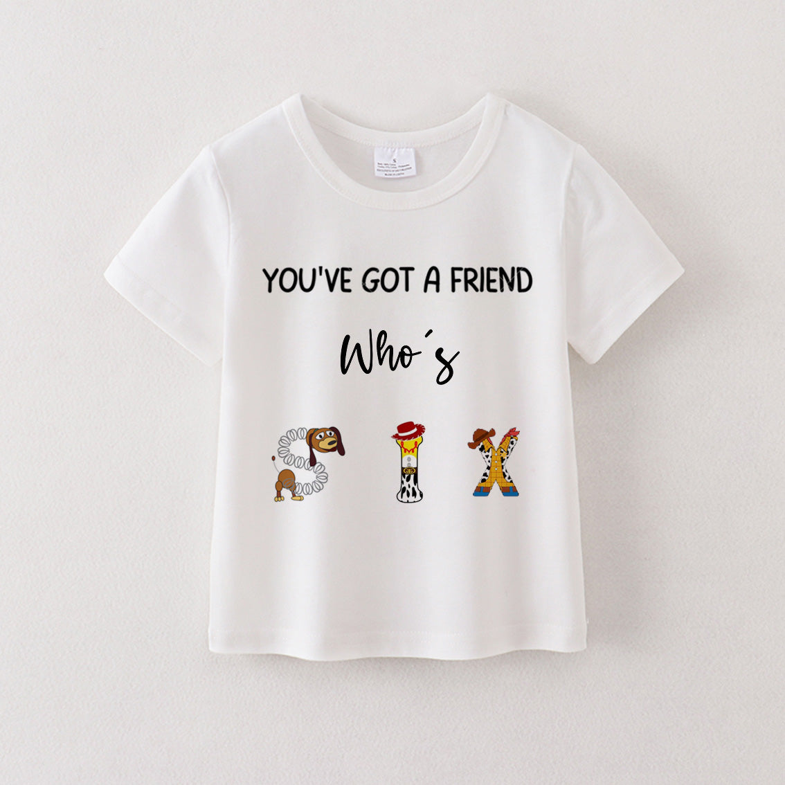 （Pre Order）Boys' Cotton Cartoon Print Birthday Letter Number T-Shirt