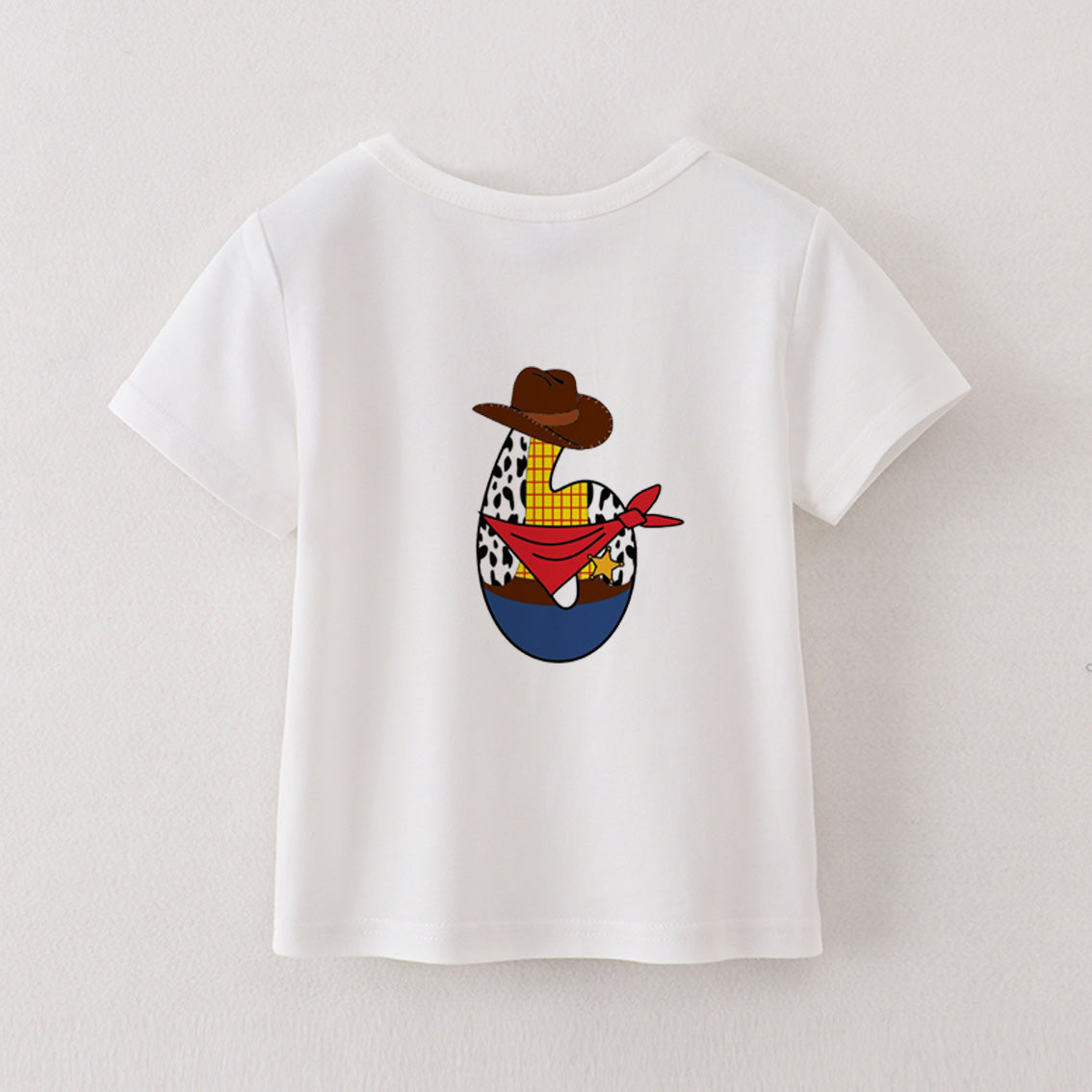 （Pre Order）Boys' Cotton Cartoon Print Birthday Letter Number T-Shirt