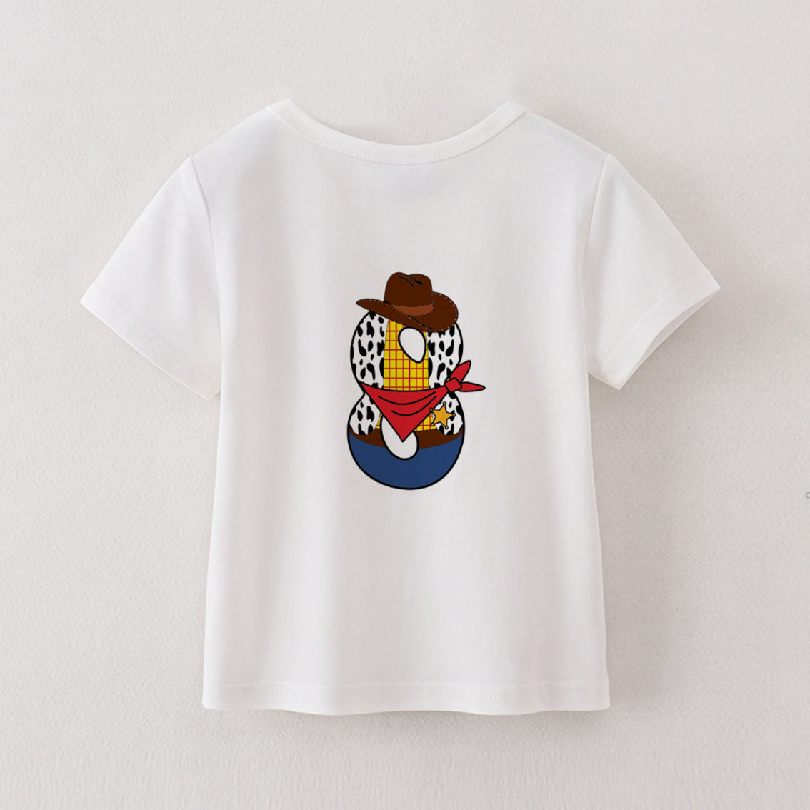 （Pre Order）Boys' Cotton Cartoon Print Birthday Letter Number T-Shirt