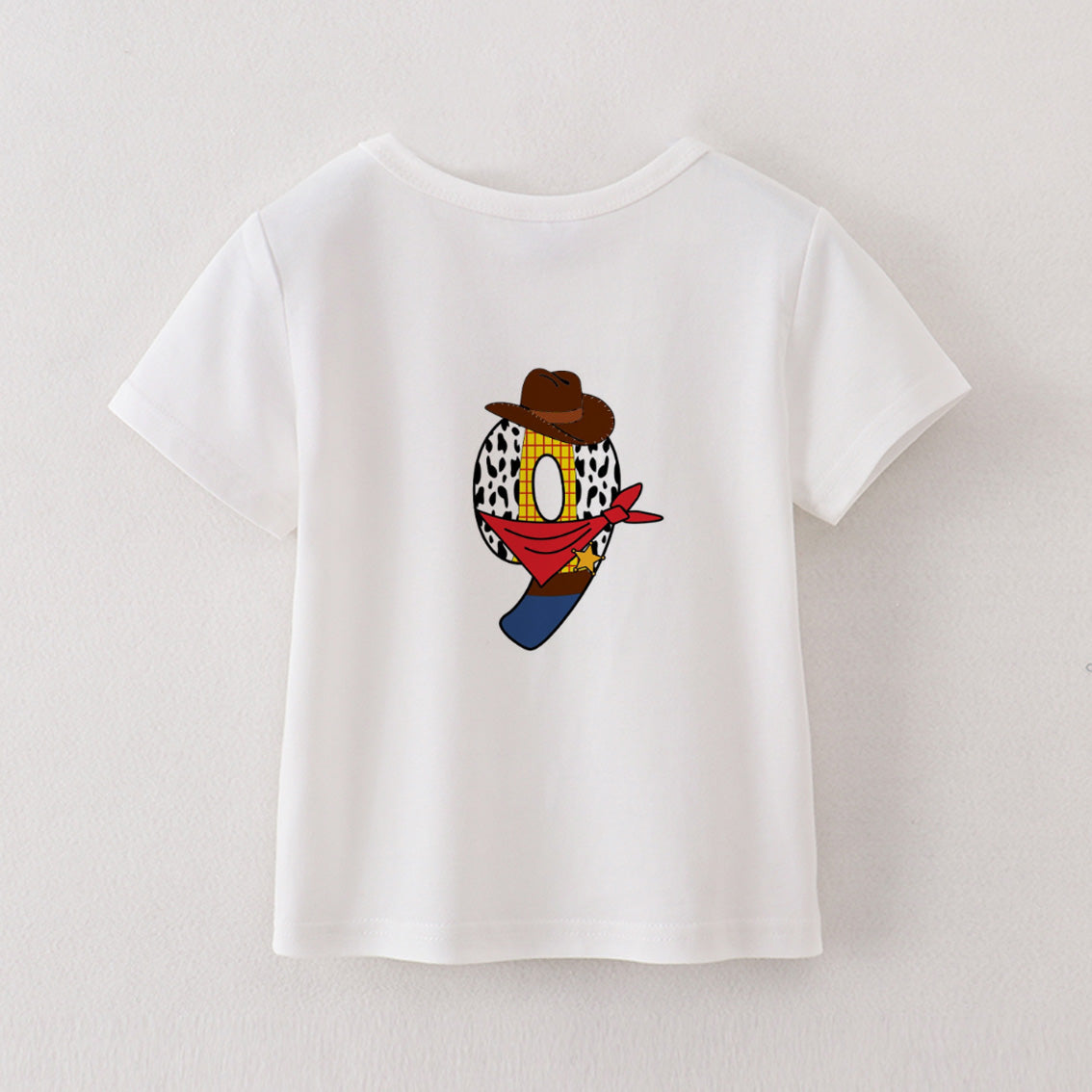 （Pre Order）Boys' Cotton Cartoon Print Birthday Letter Number T-Shirt