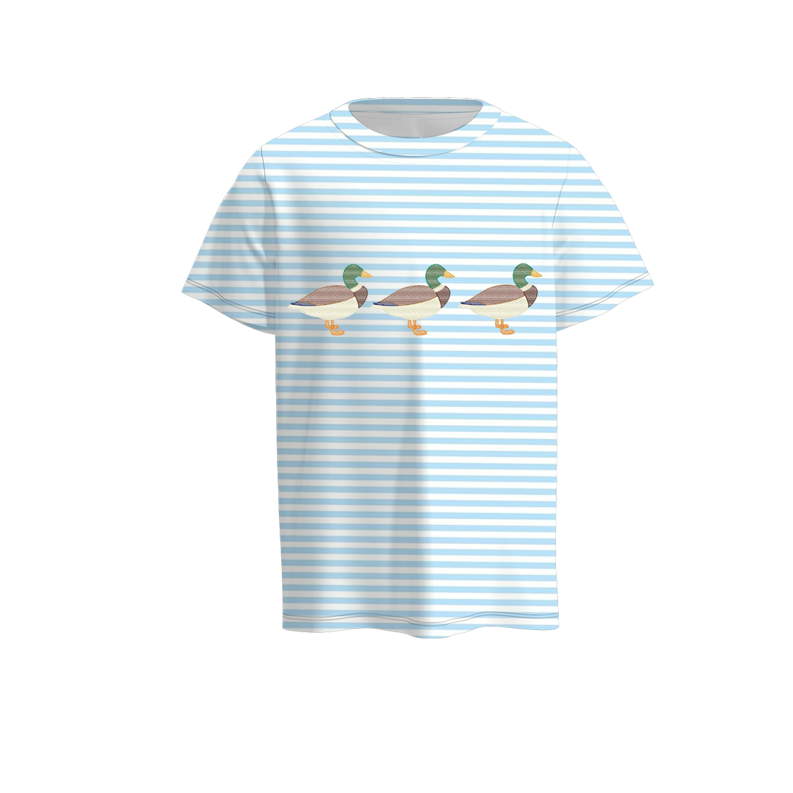 （Pre Order）Boys Blue Stripe Embroidery T-shirt