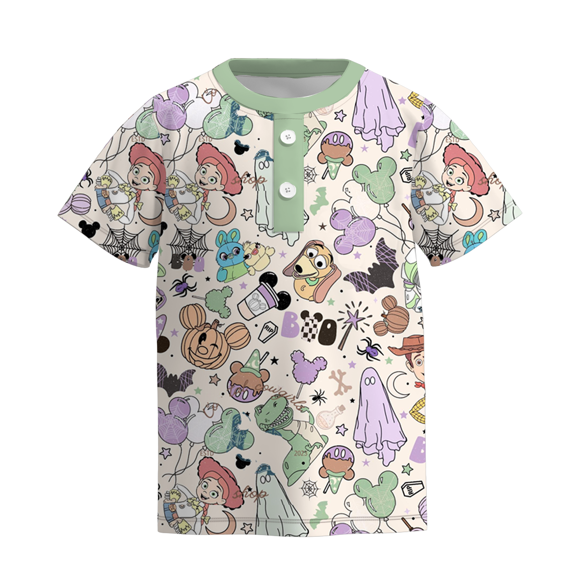 （Pre Order）Boys Halloween Cartoon Print T-shirt