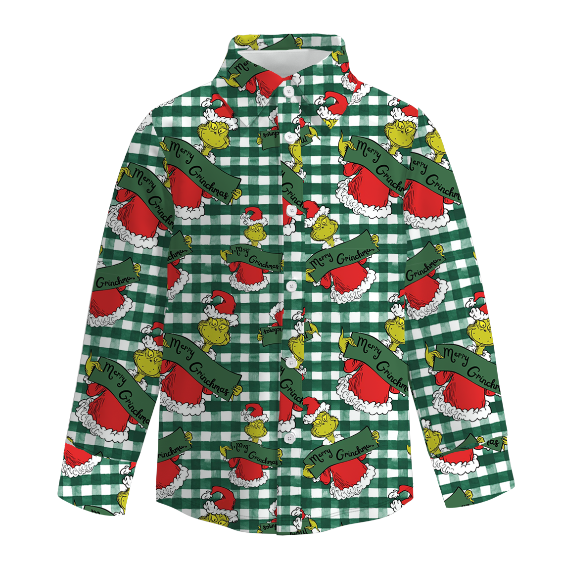 （Pre Order）Boys Christmas Print Four-way Stretch Shirt