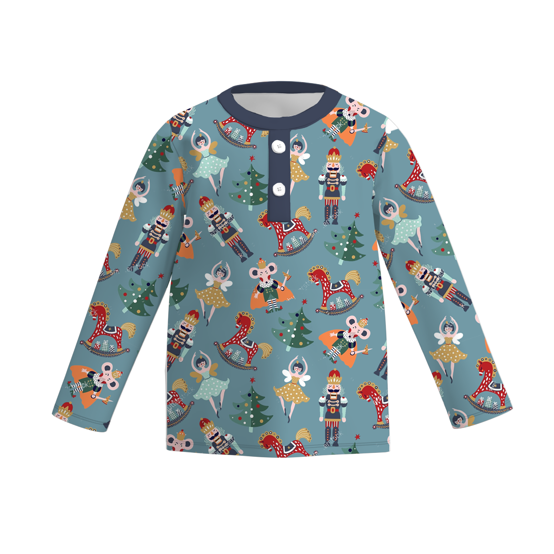 （Pre Order）Boys Christmas Print Milk Silk Top