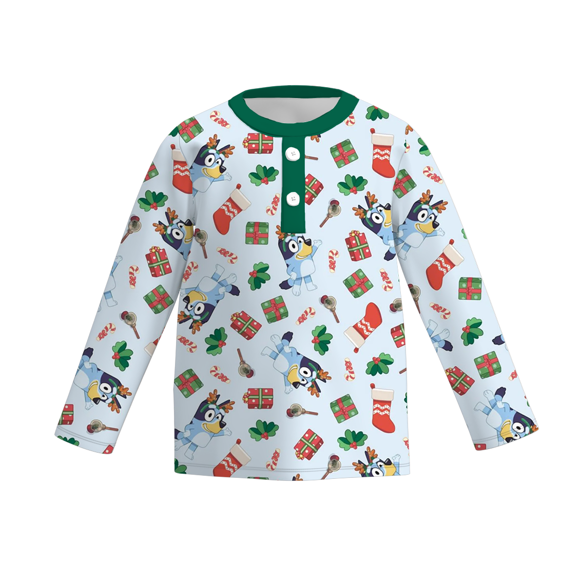 （Pre Order）Boys Christmas Print Milk Silk Top