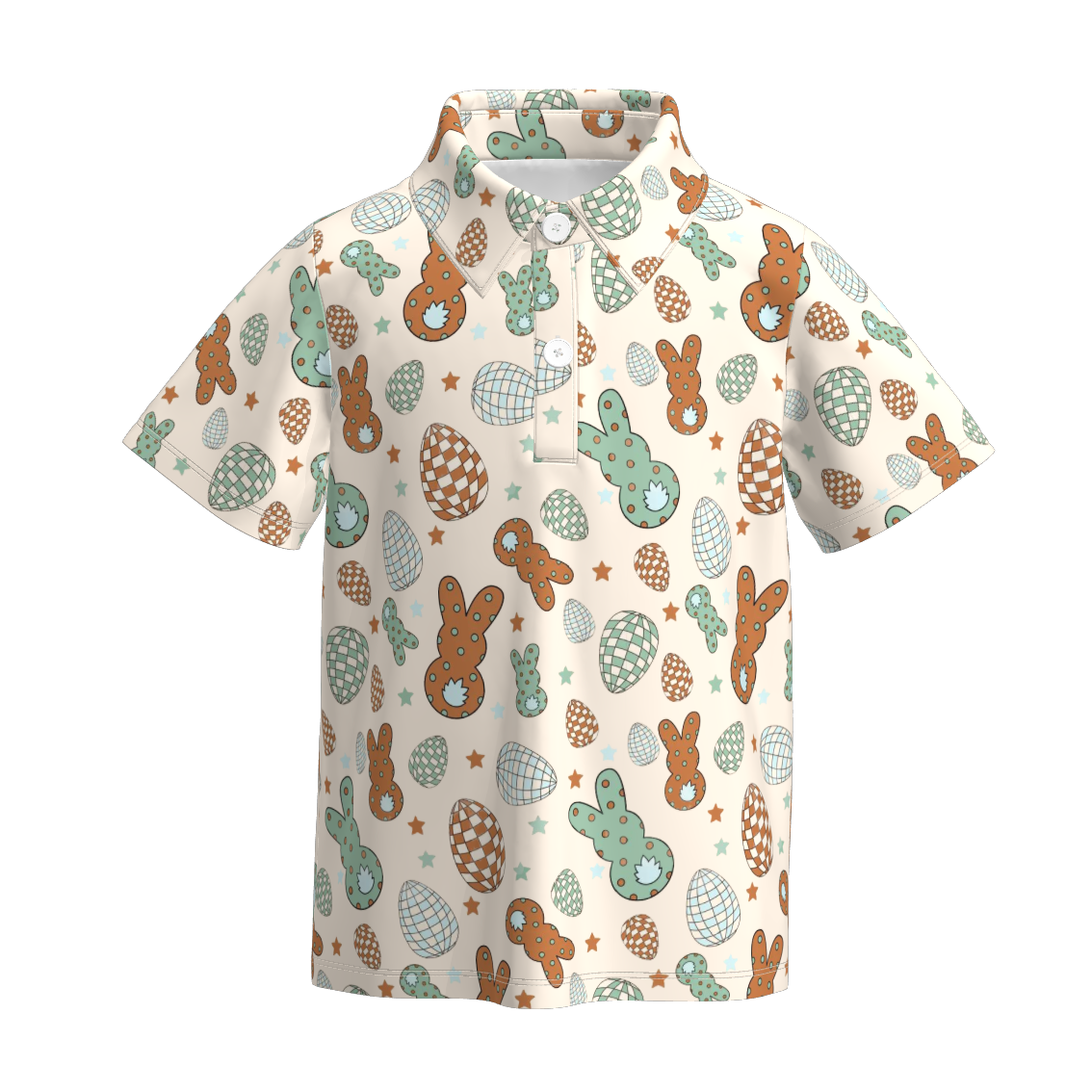 （Pre Order）Boys Easter Bunny Print Milk Silk Top