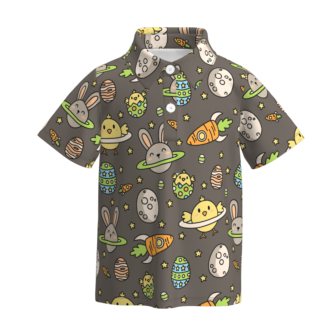 （Pre Order）Boys Easter Bunny Print Milk Silk Top