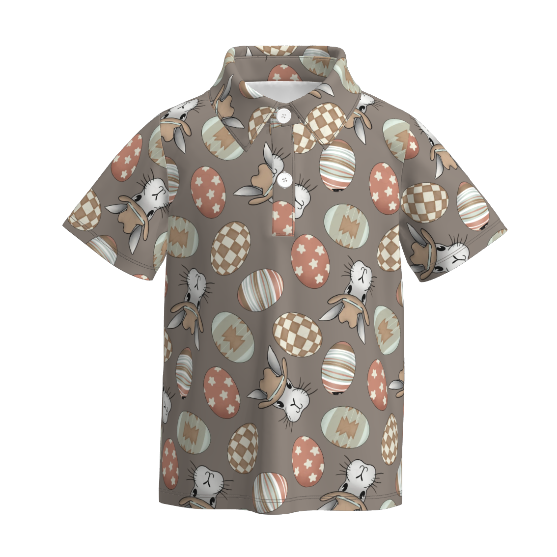 （Pre Order）Boys Easter Bunny Print Milk Silk Top