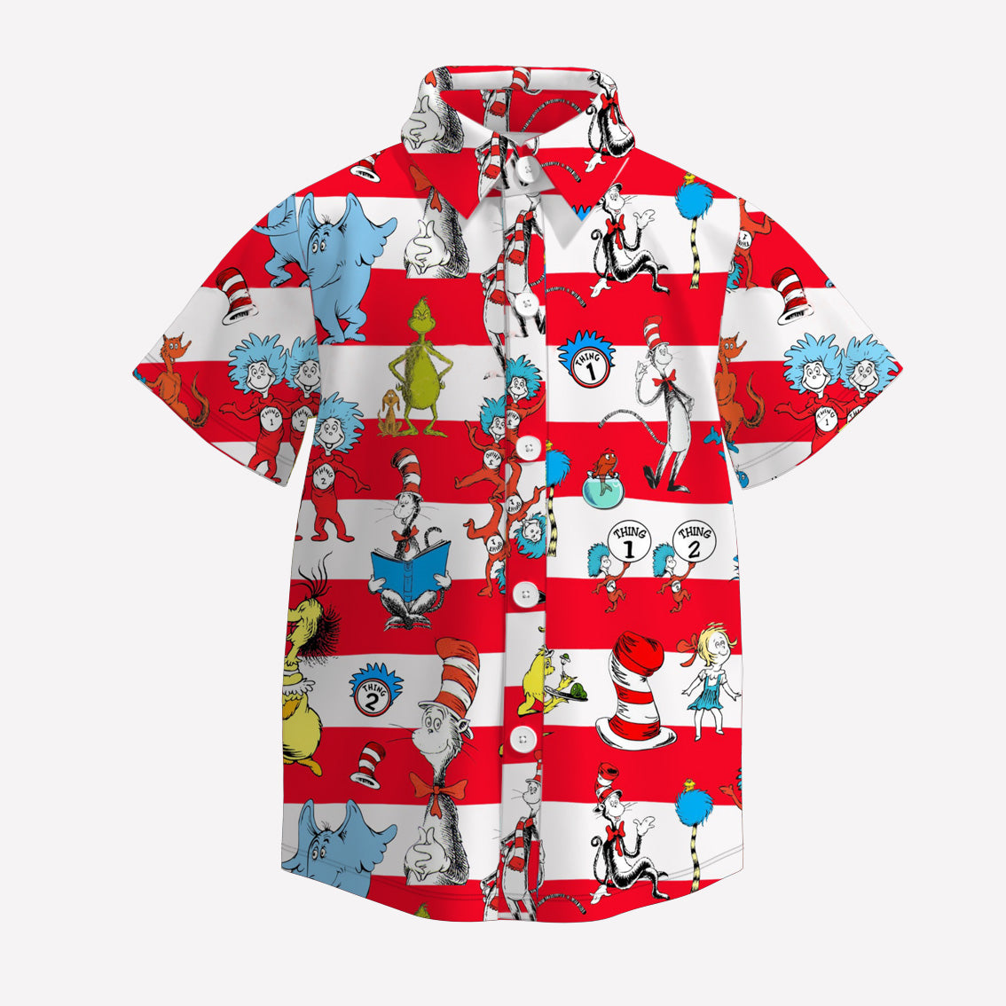 （Pre Order）Boys Spring and Summer DR SEUSS Print Four-way Stretch Shirt