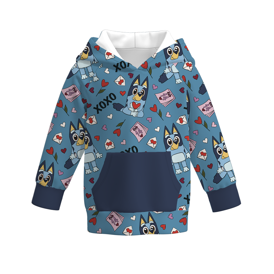 （Pre Order）Boys and Girls Valentine's Day Cute Cartoon Print Hoodie