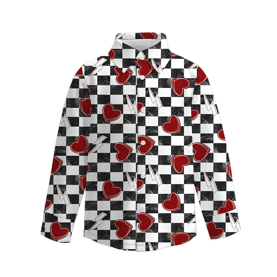 （Pre Order）Boys Valentine's Day Print Four-way Stretch Shirt