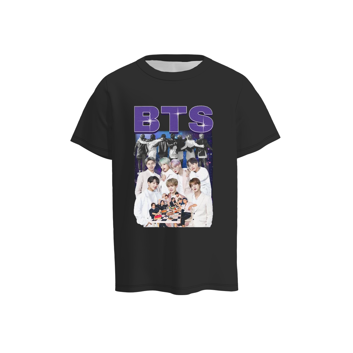 （Pre Order）Boys and Girls BTS Print Unisex Milk Silk Top